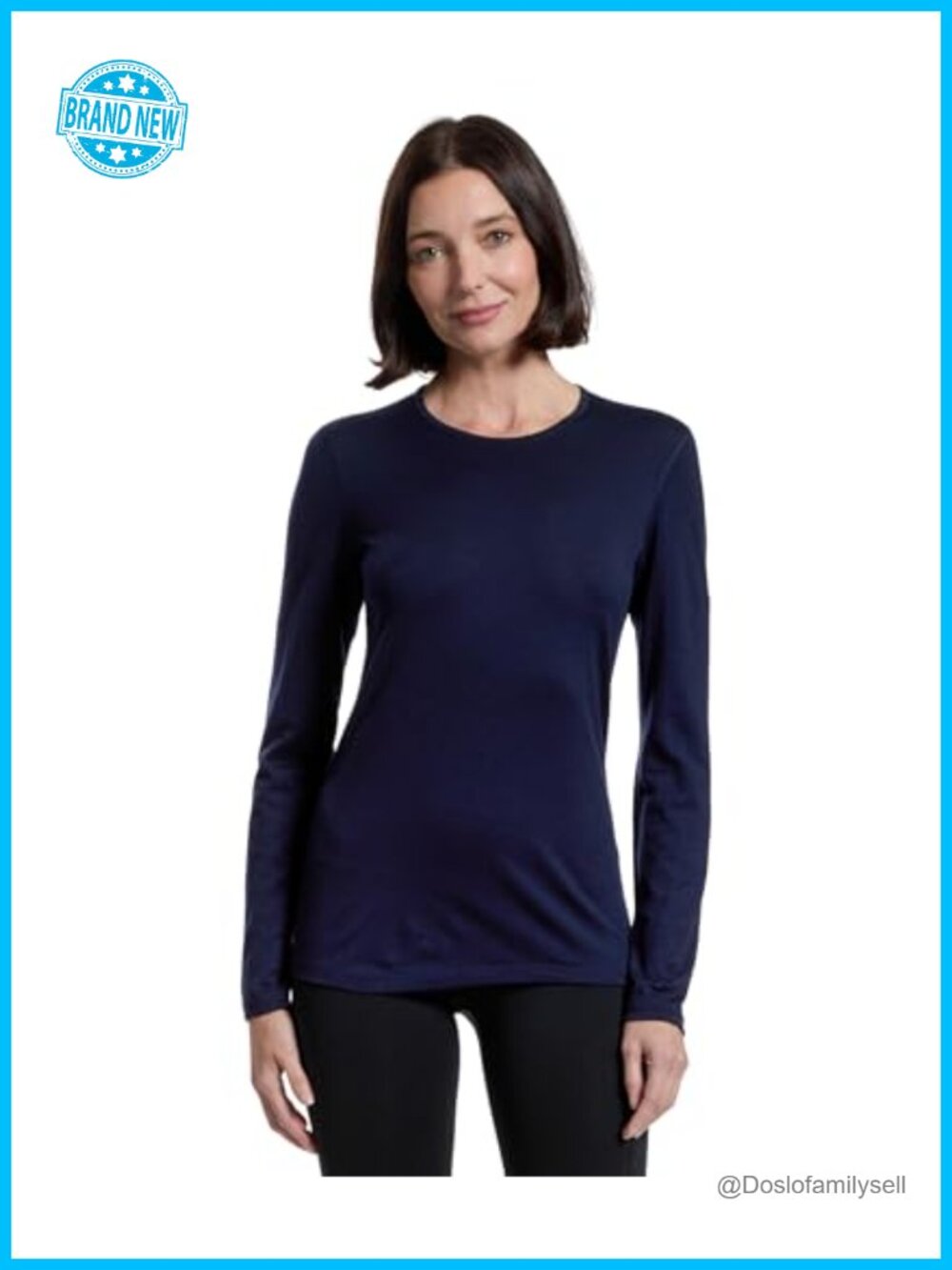 Merino Wool Base Layer Long Sleeve Crew Neck Slim Fit Top